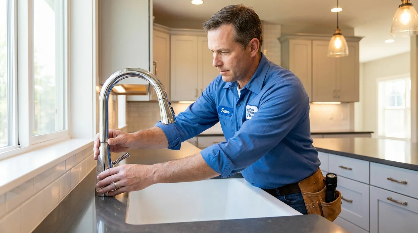 Kitchen faucet installation by Johns Plumbing LLC in Rosenhayn