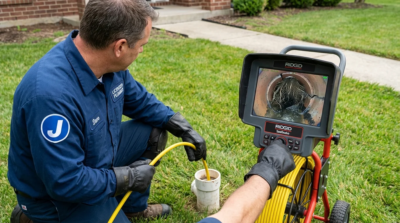 Sewer camera inspection being performed by Johns Plumbing LLC in Rosenhayn